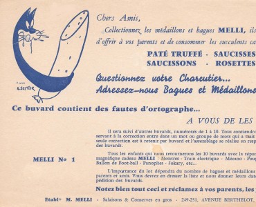 Buvard Produits Melli