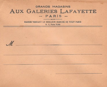 Enveloppe Galeries Lafayette